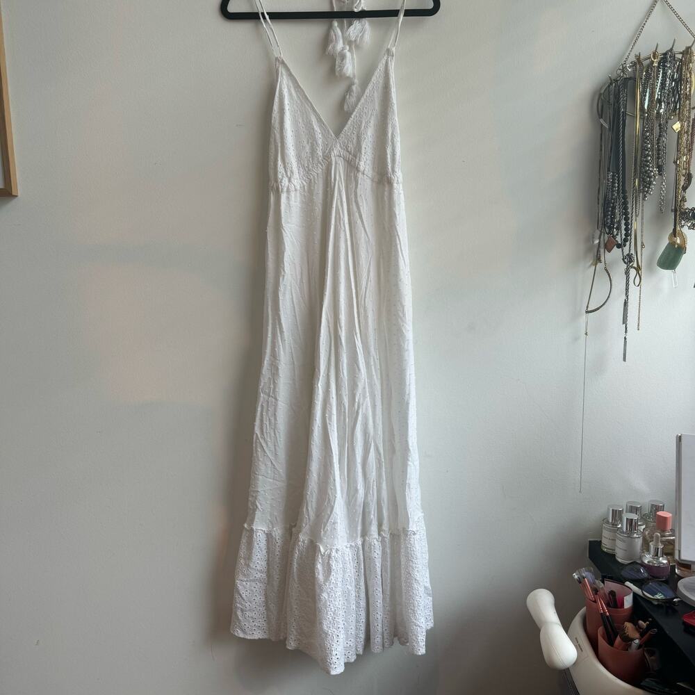 Solitaire Swim Eyelet High Low Midi Dress / Cover Up - Medium
